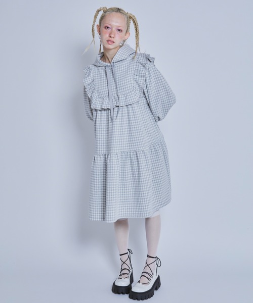 Candy Stripper（キャンディストリッパー）の「GOOD DAYS HOODIE ワンピース（ワンピース・レディース・ライトピンク/ブラック/ヘザーグレー・2）」の2枚目の写真