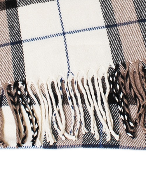 14+（イチヨンプラス）の「ウォッシャブルチェックマフラー（マフラー・レディース・レッド/ブラウン/ブルー/オレンジ/イエロー・FREE）」の8枚目の写真