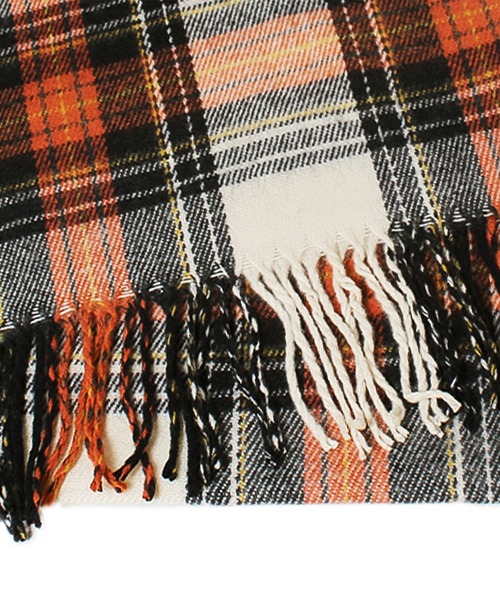 14+（イチヨンプラス）の「ウォッシャブルチェックマフラー（マフラー・レディース・レッド/ブラウン/ブルー/オレンジ/イエロー・FREE）」の10枚目の写真