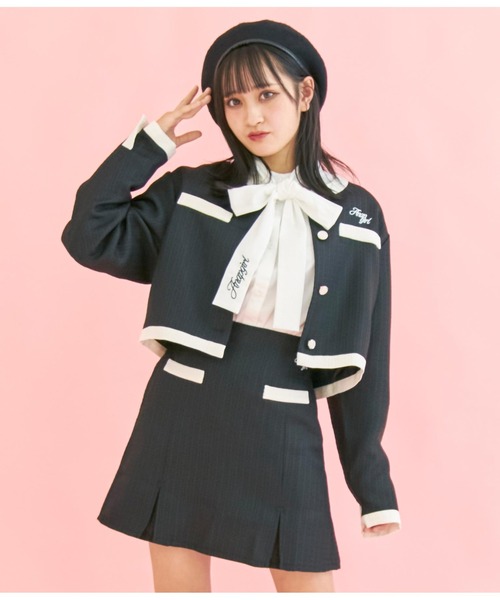 ANAP GiRL(アナップガール)の「ビッグリボンパフスリーブシャツ【セットアップ可能】(シャツ/ブラウス・キッズ・オフホワイト/ライトブルー・XS/S/M)」の11枚目の写真