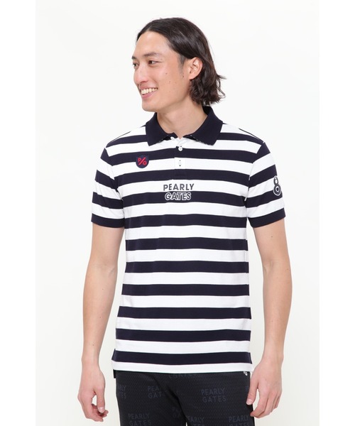 パーリーゲイツ PEARLY GATES カノコ ボーダー 半袖ポロシャツ 4 PEARLY GATES】半袖カノコポロシャツ ＜ボーダー柄＞