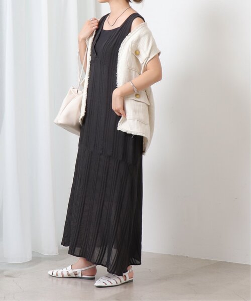 frames RAY CASSIN(フレームスレイカズン)の「ジャガードストライプ ノースリーブワンピース(ワンピース・レディース・キナリ/ブラック/サックスブルー/オレンジ・FREE)」の15枚目の写真