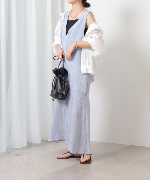 frames RAY CASSIN(フレームスレイカズン)の「ジャガードストライプ ノースリーブワンピース(ワンピース・レディース・キナリ/ブラック/サックスブルー/オレンジ・FREE)」の7枚目の写真