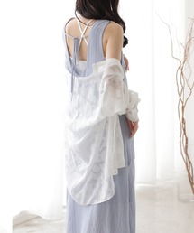 ジャガードストライプ ノースリーブワンピース