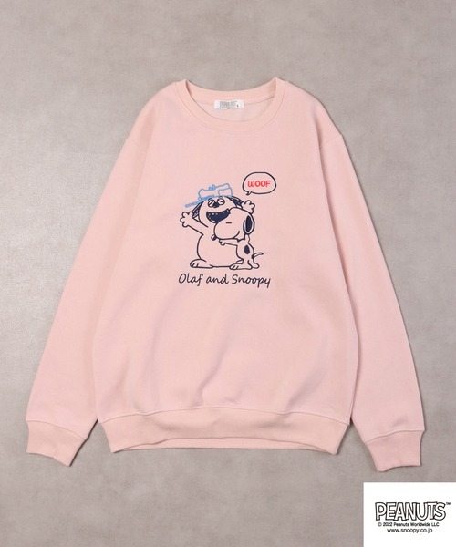 PEANUTS(ピーナッツ)の「PEANUTS スヌーピー スウェット トレーナー 裏起毛(スウェット・レディース・ピンクベージュ/杢グレー/ネイビー・M/L/LL)」の19枚目の写真