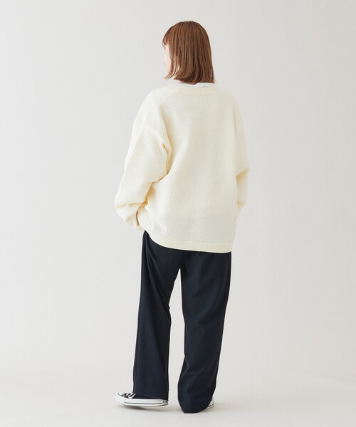 B.C STOCK（ベーセーストック）の「【カーディガン+カットソーの2点SET】ラーベン編みカーディガン（カーディガン/ボレロ・メンズ・ホワイト/ベージュ/グレー/ピンク/グリーン・MEDIUM/LARGE）」の6枚目の写真