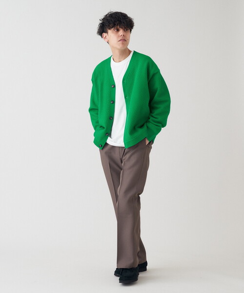 B.C STOCK（ベーセーストック）の「【カーディガン+カットソーの2点SET】ラーベン編みカーディガン（カーディガン/ボレロ・メンズ・ホワイト/ベージュ/グレー/ピンク/グリーン・MEDIUM/LARGE）」の12枚目の写真