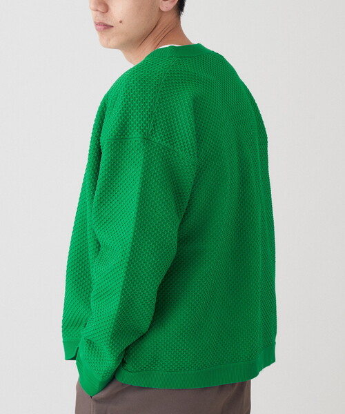 B.C STOCK（ベーセーストック）の「【カーディガン+カットソーの2点SET】ラーベン編みカーディガン（カーディガン/ボレロ・メンズ・ホワイト/ベージュ/グレー/ピンク/グリーン・MEDIUM/LARGE）」の14枚目の写真