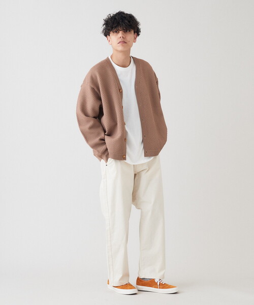 B.C STOCK（ベーセーストック）の「【カーディガン+カットソーの2点SET】ラーベン編みカーディガン（カーディガン/ボレロ・メンズ・ホワイト/ベージュ/グレー/ピンク/グリーン・MEDIUM/LARGE）」の15枚目の写真