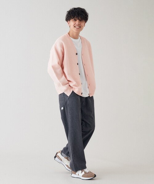 B.C STOCK（ベーセーストック）の「【カーディガン+カットソーの2点SET】ラーベン編みカーディガン（カーディガン/ボレロ・メンズ・ホワイト/ベージュ/グレー/ピンク/グリーン・MEDIUM/LARGE）」の17枚目の写真