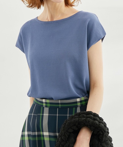 ROPE' PICNIC（ロペピクニック）の「【WEB限定】Beauty knit/UVカット・接触冷感・洗濯機洗いOK/フレンチニット（ニット/セーター・レディース・ライトグレー/ブルー系その他2/ブラック・38）」の3枚目の写真