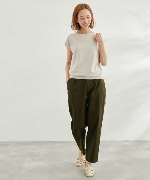 ROPE' PICNIC（ロペピクニック）の「【WEB限定】Beauty knit/UVカット・接触冷感・洗濯機洗いOK/フレンチニット（ニット/セーター・レディース・ライトグレー/ブルー系その他2/ブラック・38）」の8枚目の写真