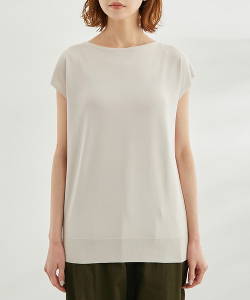 ROPE' PICNIC（ロペピクニック）の「【WEB限定】Beauty knit/UVカット・接触冷感・洗濯機洗いOK/フレンチニット（ニット/セーター・レディース・ライトグレー/ブルー系その他2/ブラック・38）」の16枚目の写真