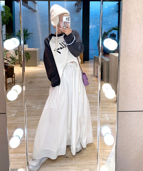 Alley by w closet（アリーバイダブルクローゼット）の「【Alley】ビッグポケットナイロンスカート（スカート・レディース・オフホワイト/ピンク/ライトグリーン/グリーン/オレンジ/レッド系その他・FREE）」の18枚目の写真