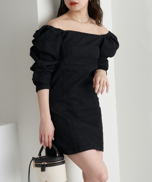 Chico（チコ）の「【WEB限定/2023SS】パワショルデニムミニワンピース（ワンピース・レディース・ブラック/ブルー/ネイビー・FREE）」の21枚目の写真