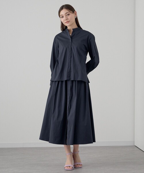 23SS 完売品✨アナイ コットンナイロンブロードシャツワンピース カーキ 38 23SS 完売品✨アナイ コットンナイロンブロードシャツワンピース