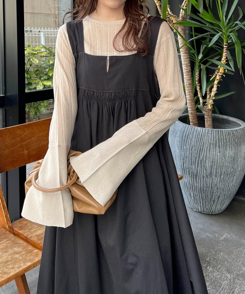 CAPRICIEUX LE'MAGE（カプリシューレマージュ）の「配色ステッチサイドフレアワンピース（ワンピース・レディース・ホワイト/ブラック・FREE）」の17枚目の写真