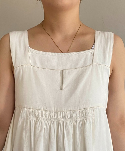 CAPRICIEUX LE'MAGE（カプリシューレマージュ）の「配色ステッチサイドフレアワンピース（ワンピース・レディース・ホワイト/ブラック・FREE）」の9枚目の写真