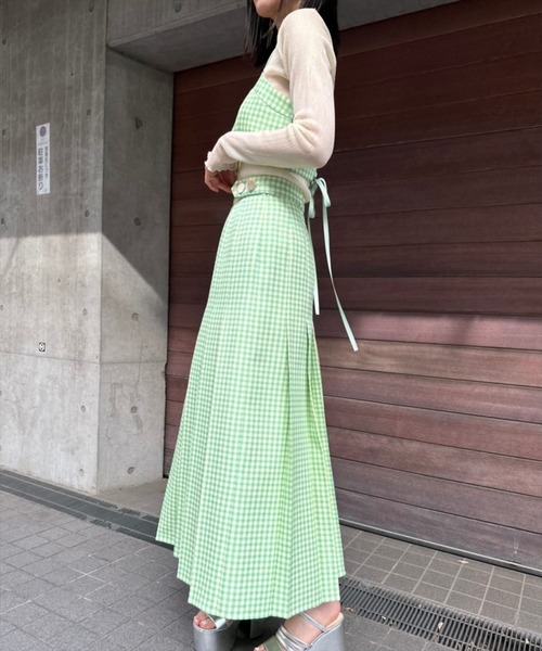 REDYAZEL（レディアゼル）の「ギンガムチェックバックレースキャミソール（キャミソール・レディース・グリーン/ラベンダー/ブラック・SMALL/MEDIUM）」の19枚目の写真