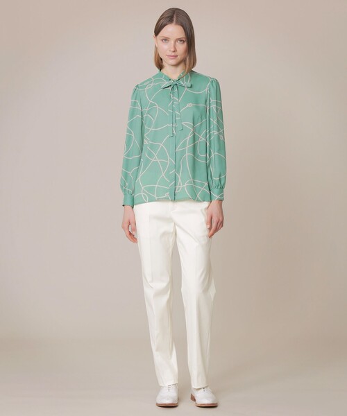 MACKINTOSH LONDON（マッキントッシュ ロンドン）の「ローププリントブラウス（シャツ/ブラウス・レディース・グリーン/ホワイト・38）」の9枚目の写真