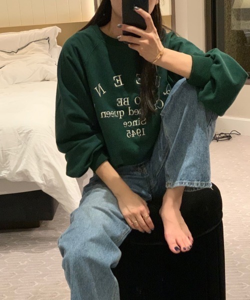 新品未使用タグ付き　viviano フリル　プルオーバースウェット　グリーン系 新品未使用タグ付き viviano フリル プルオーバースウェット グリーン