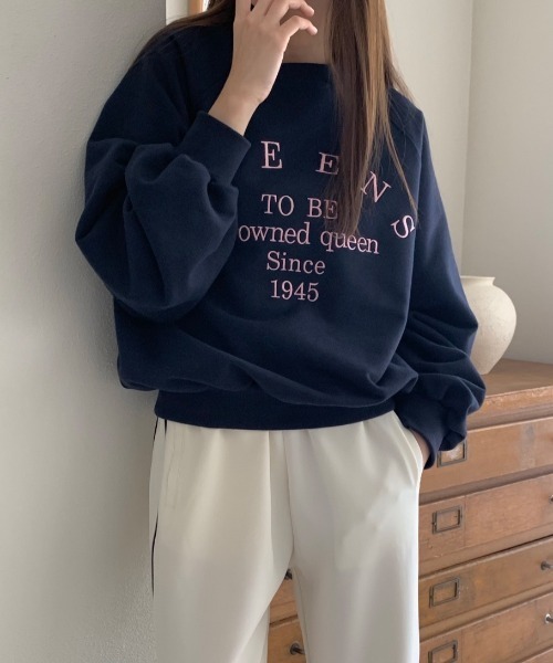 LAC-VERT（ラック・ヴェール）の「QUEENSロゴスウェット/トレーナー（スウェット・レディース・ネイビー/グリーン・FREE）」の18枚目の写真