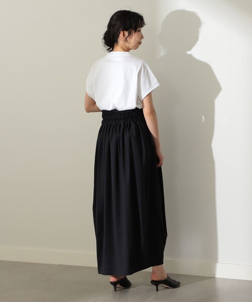 ATON（エイトン）の「ATON / スーピマ エア オーバーサイズ タンクトップ（Tシャツ/カットソー・レディース・ホワイト/グリーン・ONE SIZE）」の4枚目の写真