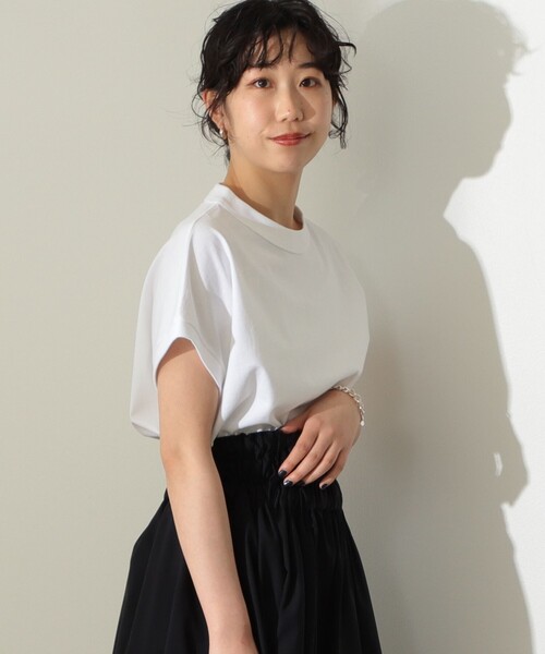 ATON（エイトン）の「ATON / スーピマ エア オーバーサイズ タンクトップ（Tシャツ/カットソー・レディース・ホワイト/グリーン・ONE SIZE）」の5枚目の写真