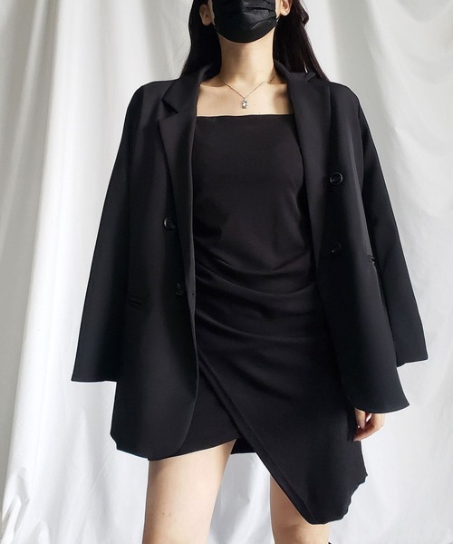 me+em select(ミームセレクト)の「サイドタックミニキャミワンピース(ワンピース・レディース・グレー/ブラック/ブラウン・FREE)」の12枚目の写真