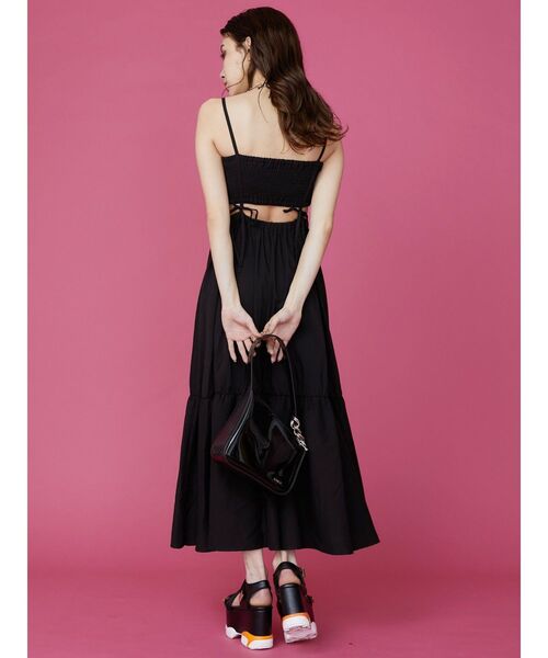 EVRIS(エヴリス)の「オープンウエストロングキャミワンピース(ワンピース・レディース・ブラック/パープル/ホワイト・FREE)」の15枚目の写真