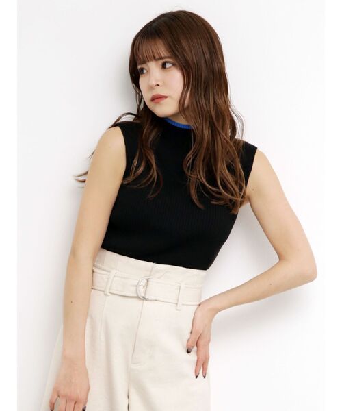 レディース ライン ノースリーブニット ラインノースリーブニット【GRAY】 – ELLIE