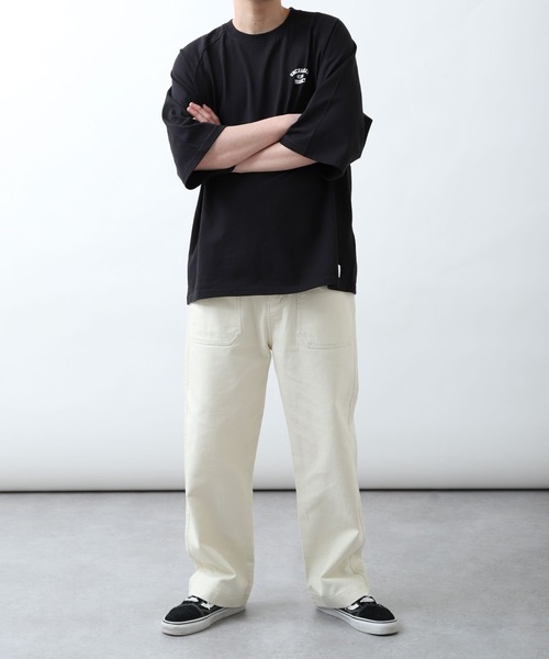 UNCORD（アンコード）の「【UNCORD】 vintage design logo raglan T-shirt ／ ワンポイント ロゴ ラグラン 7分袖 ビッグ Tシャツ（Tシャツ/カットソー・メンズ・アイボリー系/ホワイト/ホワイト×ブラック/オートミール/ホワイト×グリーン/ブラック/ブラック系/チャコール/ホワイト系/ホワイト系1・LARGE/MEDIUM/X-LARGE）」の22枚目の写真