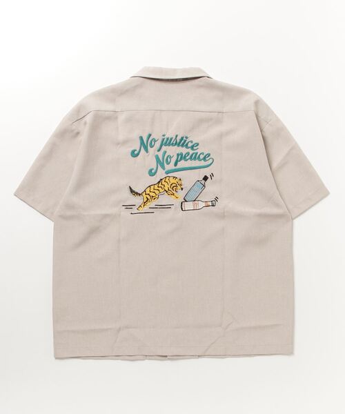 【セール】ルーズシルエット刺繍入り半袖シャツ（シャツ/ブラウス）｜ATELANE（アテレーン）