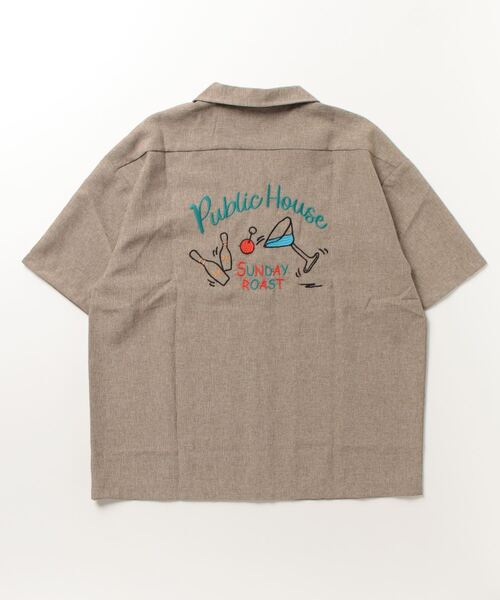 【セール】ルーズシルエット刺繍入り半袖シャツ（シャツ/ブラウス）｜ATELANE（アテレーン）