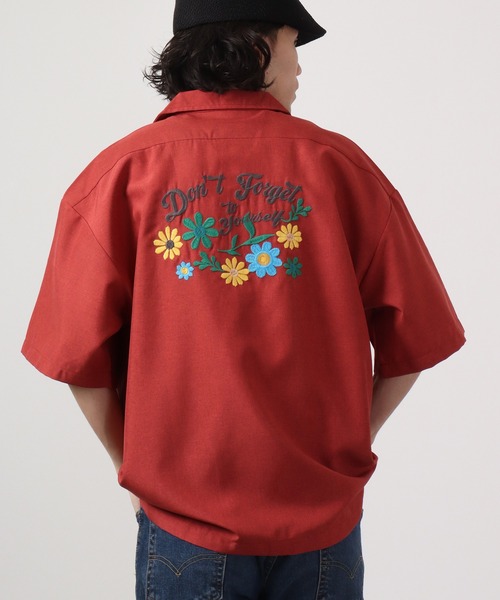 【セール】ルーズシルエット刺繍入り半袖シャツ（シャツ/ブラウス）｜ATELANE（アテレーン）