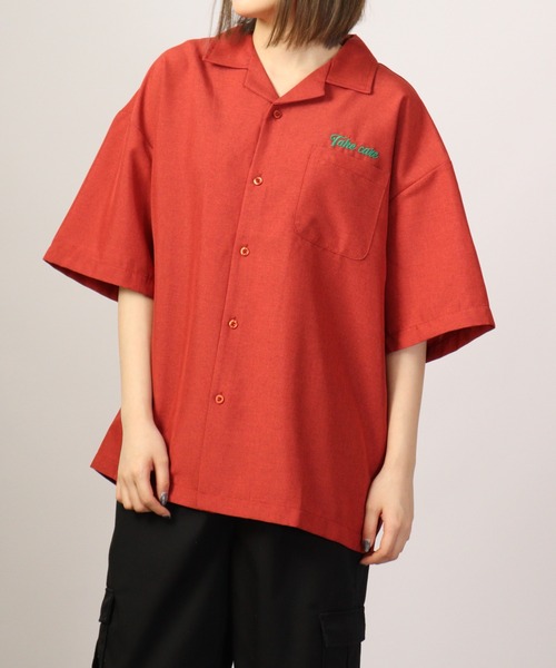 【セール】ルーズシルエット刺繍入り半袖シャツ（シャツ/ブラウス）｜ATELANE（アテレーン）