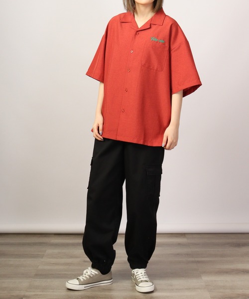 【セール】ルーズシルエット刺繍入り半袖シャツ（シャツ/ブラウス）｜ATELANE（アテレーン）