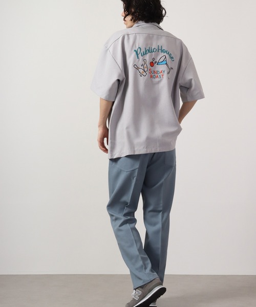 【セール】ルーズシルエット刺繍入り半袖シャツ（シャツ/ブラウス）｜ATELANE（アテレーン）