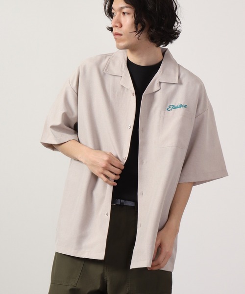 【セール】ルーズシルエット刺繍入り半袖シャツ（シャツ/ブラウス）｜ATELANE（アテレーン）