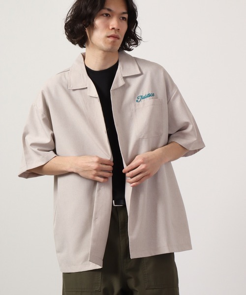 【セール】ルーズシルエット刺繍入り半袖シャツ（シャツ/ブラウス）｜ATELANE（アテレーン）