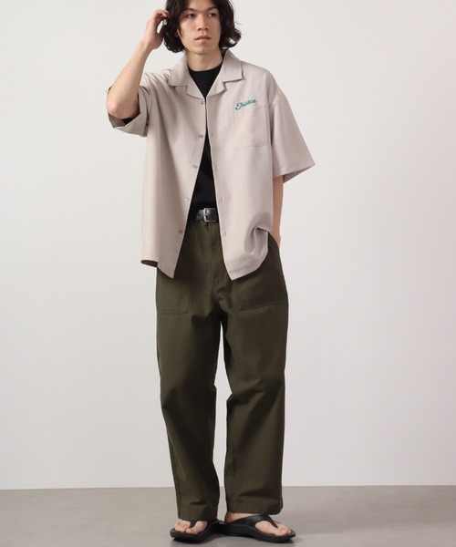 【セール】ルーズシルエット刺繍入り半袖シャツ（シャツ/ブラウス）｜ATELANE（アテレーン）