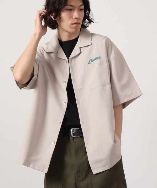 【セール】ルーズシルエット刺繍入り半袖シャツ（シャツ/ブラウス）｜ATELANE（アテレーン）