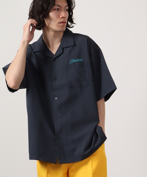 【セール】ルーズシルエット刺繍入り半袖シャツ（シャツ/ブラウス）｜ATELANE（アテレーン）