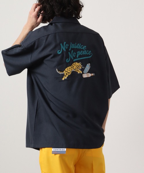 【セール】ルーズシルエット刺繍入り半袖シャツ（シャツ/ブラウス）｜ATELANE（アテレーン）