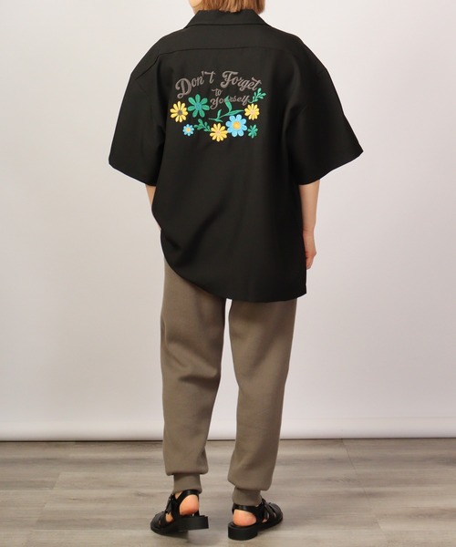 【セール】ルーズシルエット刺繍入り半袖シャツ（シャツ/ブラウス）｜ATELANE（アテレーン）