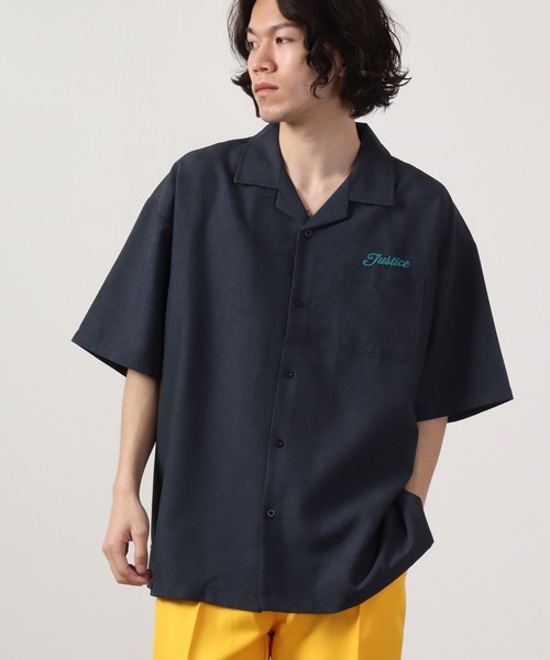 【セール】ルーズシルエット刺繍入り半袖シャツ（シャツ/ブラウス）｜ATELANE（アテレーン）