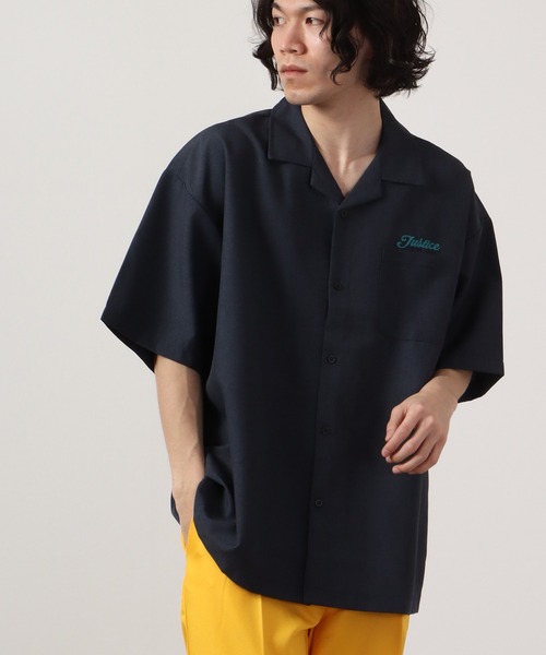 【セール】ルーズシルエット刺繍入り半袖シャツ（シャツ/ブラウス）｜ATELANE（アテレーン）