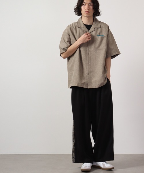 【セール】ルーズシルエット刺繍入り半袖シャツ（シャツ/ブラウス）｜ATELANE（アテレーン）