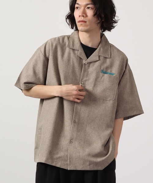 【セール】ルーズシルエット刺繍入り半袖シャツ（シャツ/ブラウス）｜ATELANE（アテレーン）