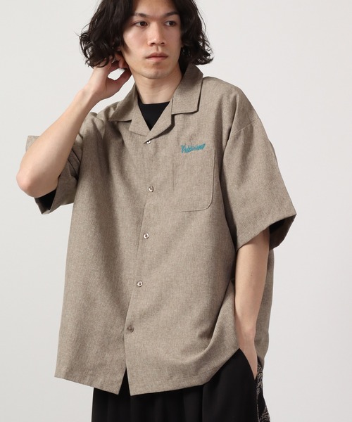 【セール】ルーズシルエット刺繍入り半袖シャツ（シャツ/ブラウス）｜ATELANE（アテレーン）